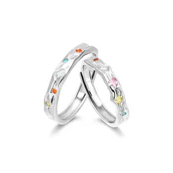 ZHENJIUJIU Silver 925 Ring Pair Unisex