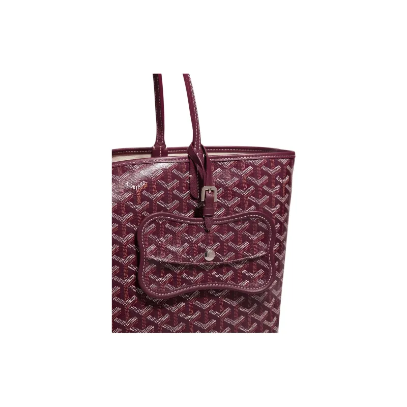 GOYARD Chien Gris Canvas With Leather Pet Bag Merch Unisex Burgundy-2