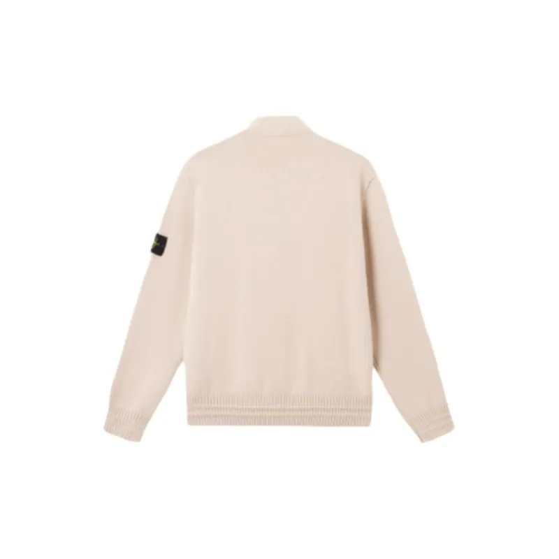 STONE ISLAND Logo Patch V Neck Cardigan-1