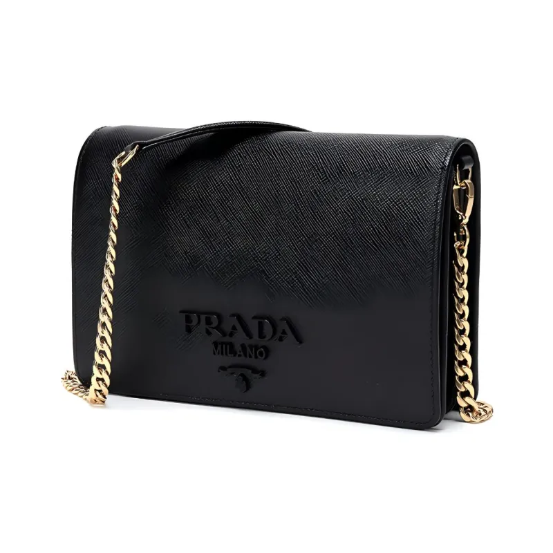 PRADA Galleria Killer Bag Cow Leather Shoulder Bag Crossbody Bag Women's Black-2