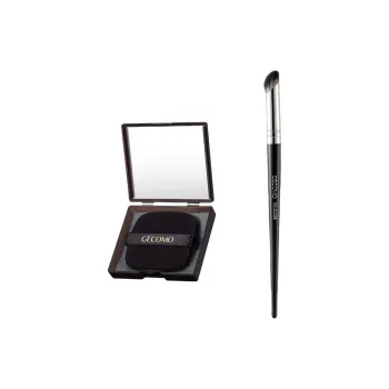 GECOMO Finger Base Concealer Brush+Oil Absorbing Paper Combo, Built in Mirror Powder Puff, Makeup Tool