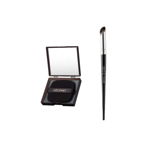GECOMO Finger Base Concealer Brush+Oil Absorbing Paper Combo, Built in Mirror Powder Puff, Makeup Tool