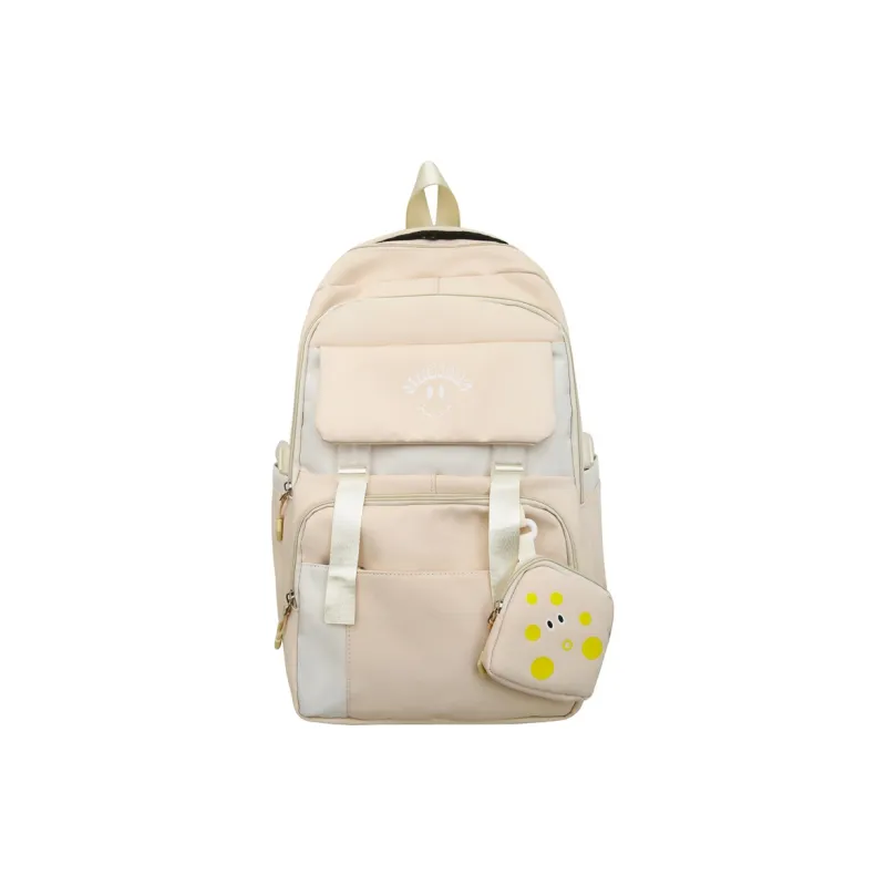 BUBM Nylon Backpack Unisex Black/Ecru/Green/Pink/Khaki/Bayberry Red-18