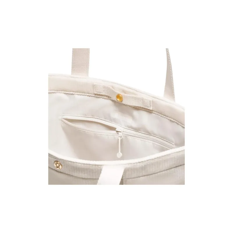 Lululemon Cotton Tote Bag Shopping Bag Handbag Unisex White-2