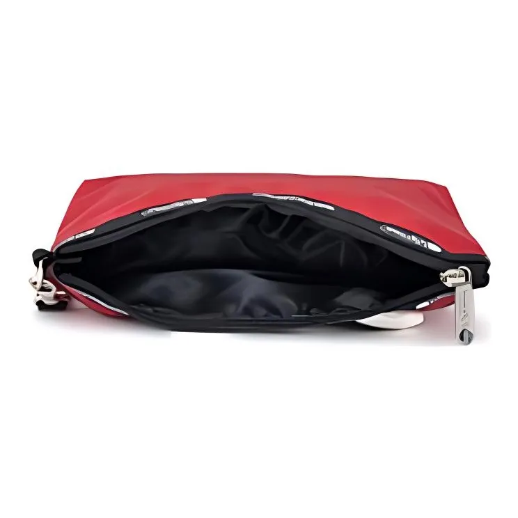 Skechers LeSportsac Poetry Joint Fabric Big Eyed Boy Bag Coin Purse Makeup Clutch Medium Size Unisex Deep Red-2