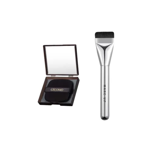 GECOMO Flat Foundation Brush+Oil Absorbing Paper Combo Includes Mirror Powder Puff