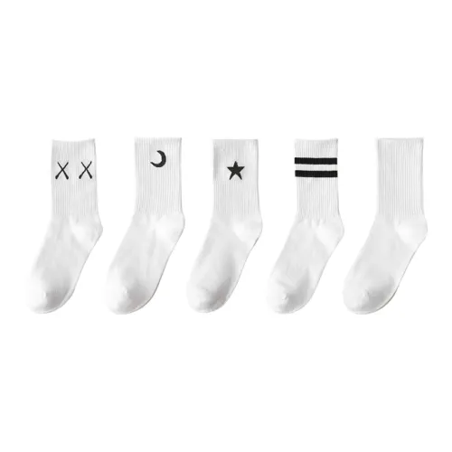 PLANDOO Mid Calf Socks Unisex 5 Pack