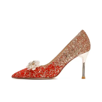 BINGO DUCK Slim Heel High Heels Women's Red