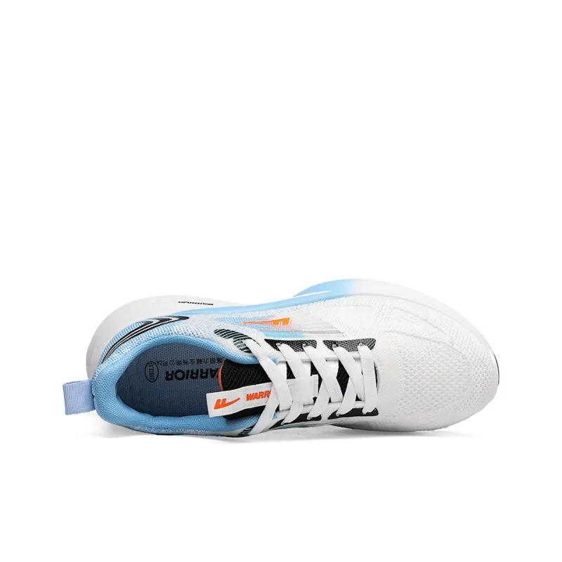 Warrior Lightweight Height Increasing Coverage Low-Top Casual Running Shoes Men's White Blue-3