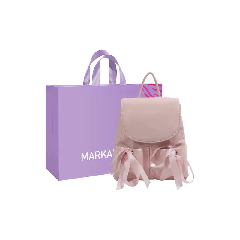 MARKANGARO PU Backpack Regular Women's Pink/White-0