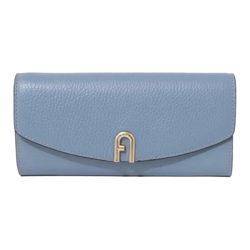 Furla Primula Leather Wallet Regular Women's Blue-0