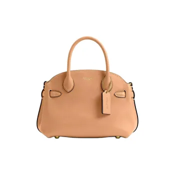COACH Empire Carryall Tanned Leather One Shoulder Handbags Small Size Women's Khaki