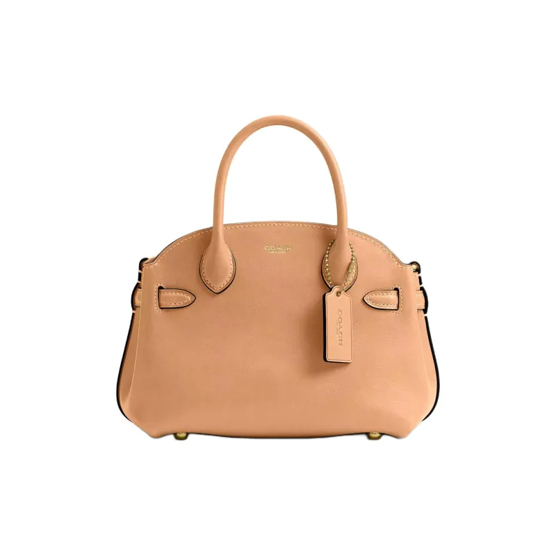 COACH Empire Carryall Tanned Leather One Shoulder Handbags Small Size Women's Khaki-0