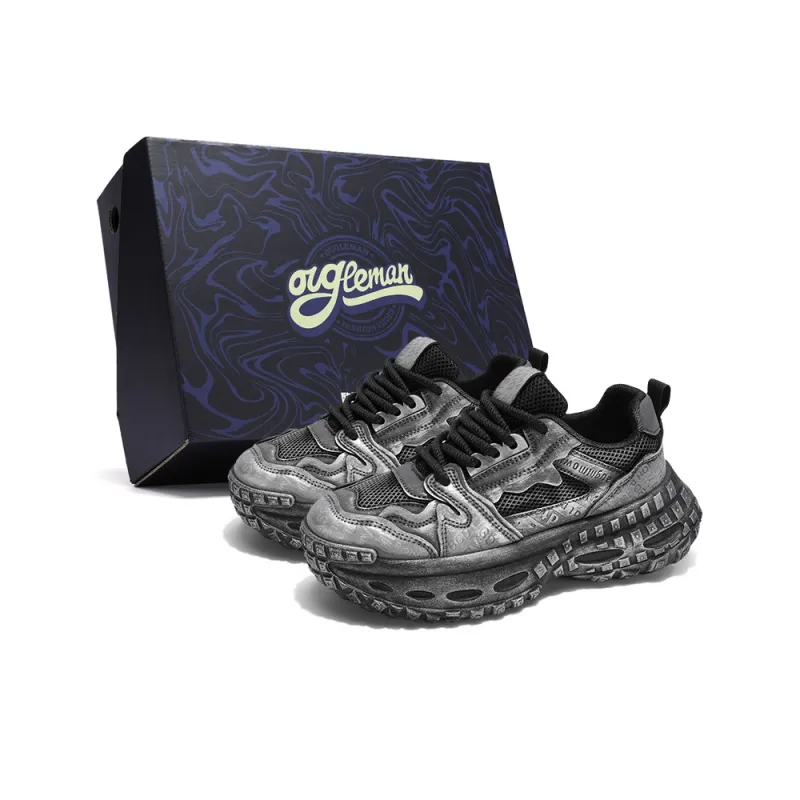 OUGLEMEN Low-Top Chunky Sneakers Men's Box Included-0