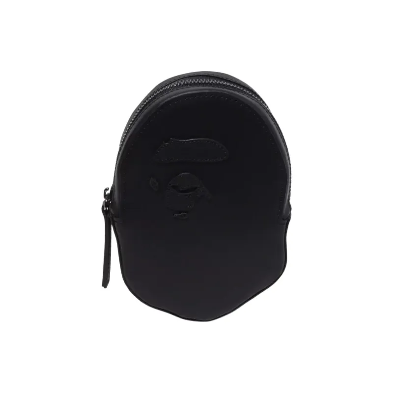 A BATHING APE Cow Leather Crossbody Bag, Shoulder Bag Men's Black-3