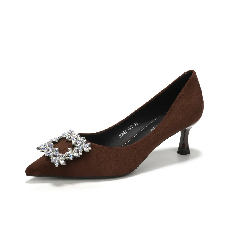 QITUMAUL Slim Heel High Heels Women's-8