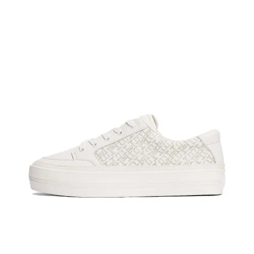 Tommy Hilfiger TH Monogram Low Top Skateboard Shoes Women's White