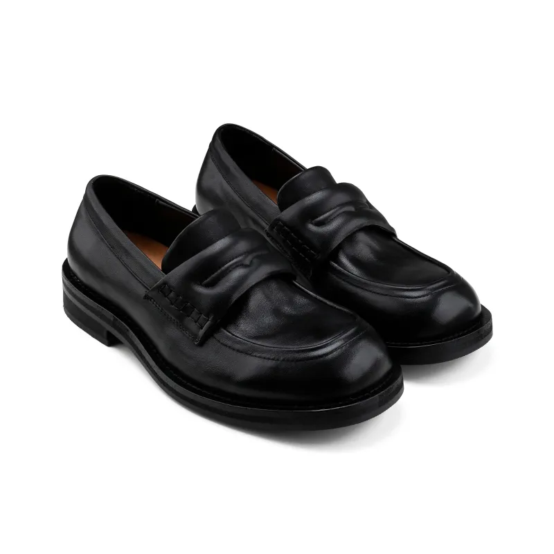 HANQIAORIJI Black Blood Series Loafers Unisex Black-4