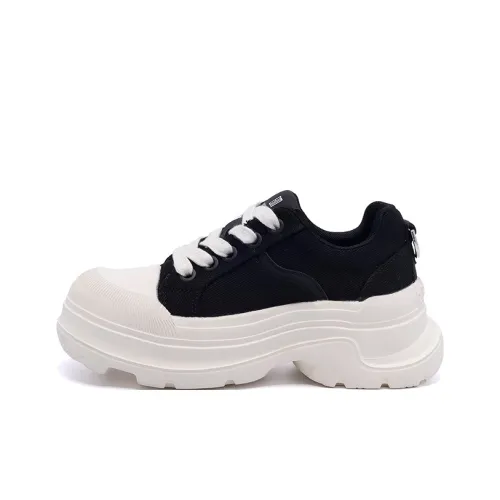 EXULL Q Breathable Height Increasing Low Top Casual Shoes Women's Black