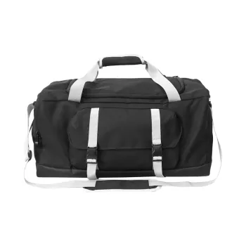 GOBLIN SHARKS 1759 Nylon Gym Bag Large Size Unisex Black/Dark Blue/Light Blue