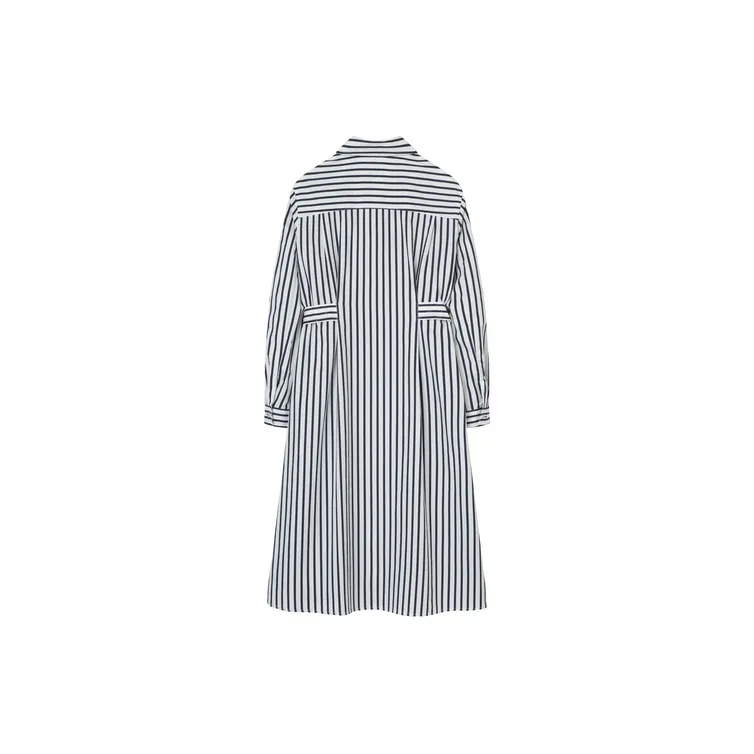 E.land Long Sleeved Dress Women's Dark Navy Blue-1