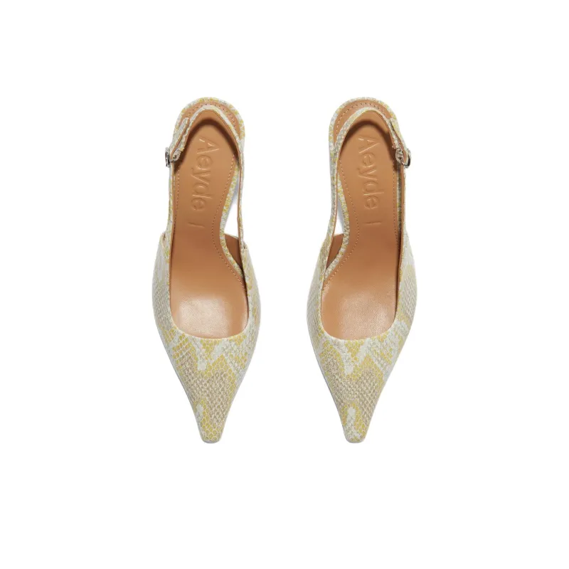 Aeyde Fernanda Chunky Heel High Heels 7.5cm Women's Yellow-2
