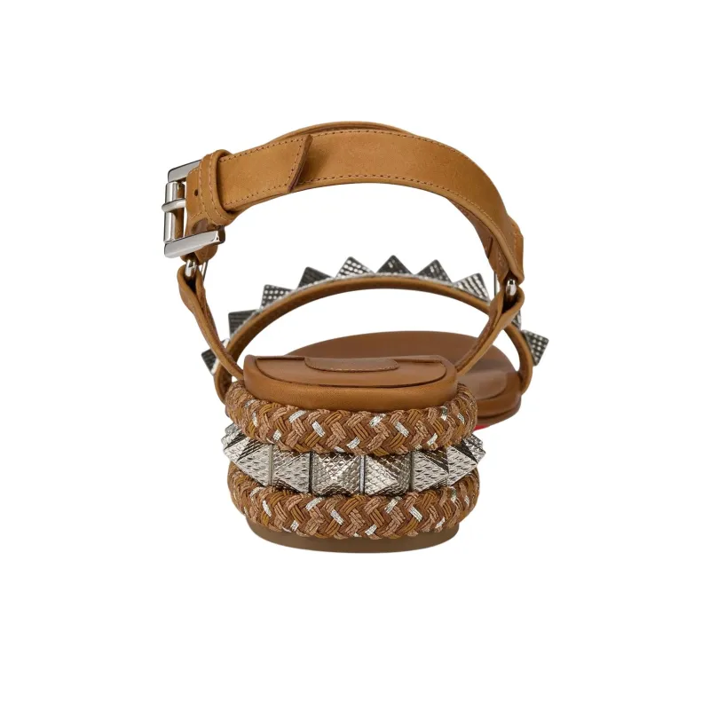 CL LUBOTING Pyrasand One Strap Sandals 3cm Women's Brown-3