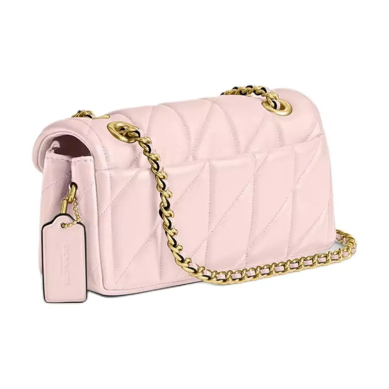 COACH Tabby Leather Shoulder Bag Trumpets Women's Brass & Pink-1
