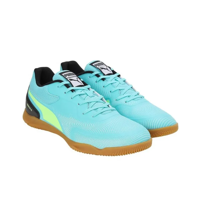 PUMA Truco 3 IC/IN Indoor Anti-Slip Wear-Resistant Soccer Shoes Men's Sky Blue-3