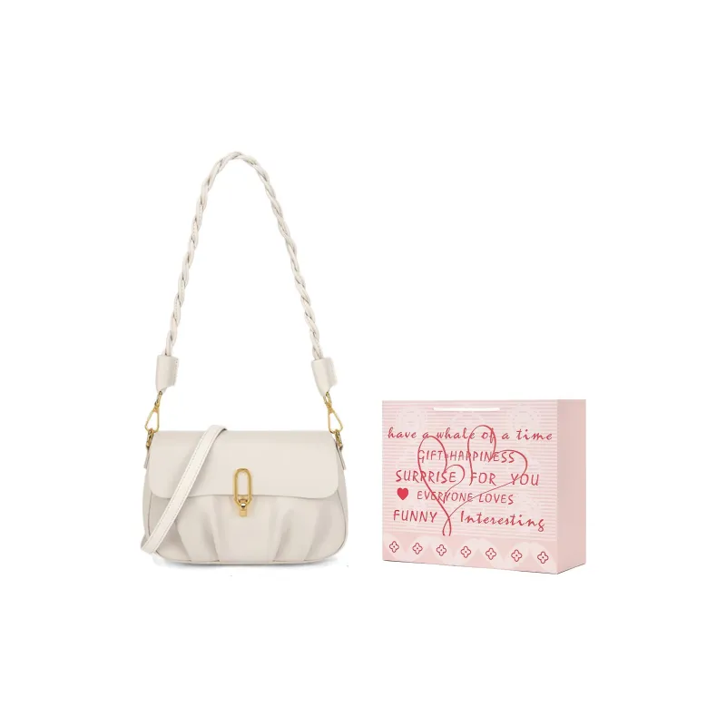 FAIRWHALE Synthetic Leather Shoulder Bag Women's Ecru/Milk Tea Beige-17
