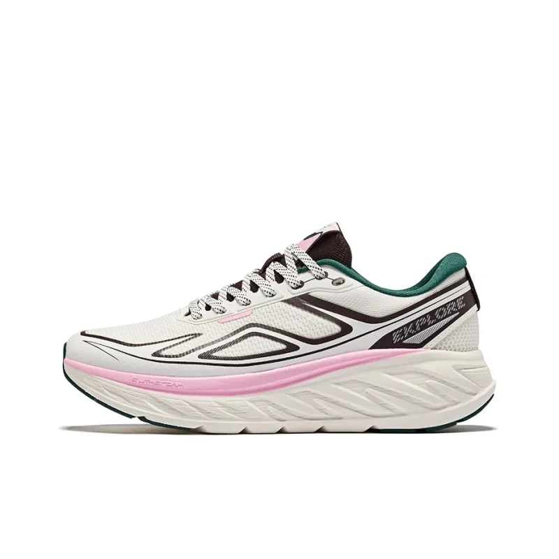 Erke Rebound And Wear resistant Low Top QiTian Technology Running Shoes Women's Microcrystal White Coffee-0