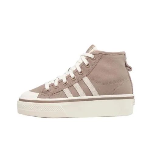 Adidas Nizza Platform Anti-Slip Wear-Resistant Mid-Top Casual Shoes Women's Brown