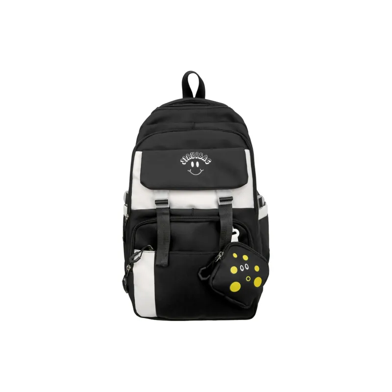 BUBM Nylon Backpack Unisex Black/Ecru/Green/Pink/Khaki/Bayberry Red-5