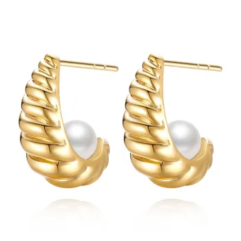 VIGG S925 Sterling Silver Stud Stud Earrings Women's
