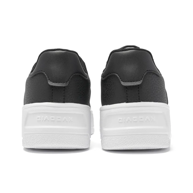 QIAODAN Anti-Slip And Wear-Resistant Breathable Low-Top Skateboard Shoes Women's White Black-5
