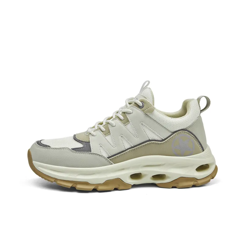 JEEP SPIRIT Cushioned Slip Resistant Abrasion Resistant Low Top Casual Shoes Men's Sand Fox White-0