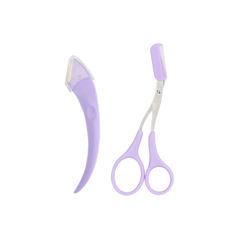 JIANYINGSHU Eyebrow Razor With Brow Comb, Scissors, And Tweezers Set For Women's-6
