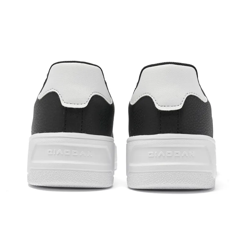 QIAODAN Anti-Slip And Wear-Resistant Breathable Low-Top Skateboard Shoes Men's White Black-5