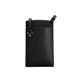 TOD'S Calfskin Cell Phone Pouch Medium Size Men's Black