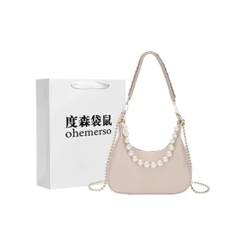 Dusen Kangaroo PU Shoulder Bag Regular Women's White/Black/Khaki/Pink