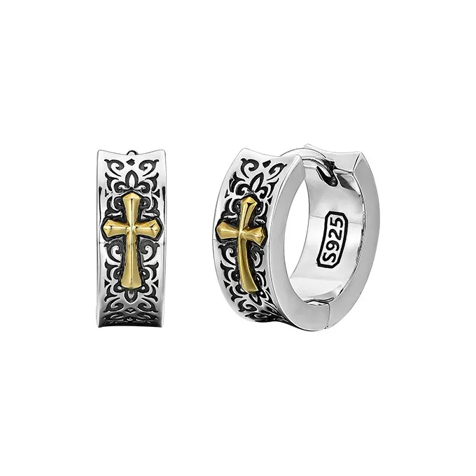 MYSH 925 Sterling Silver Earrings Men's-6