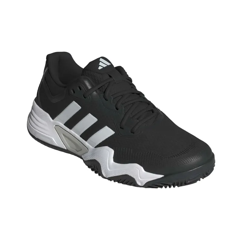 Adidas Solematch Control Abrasion Resistant Low Top Tennis Shoes Men's Black White-3