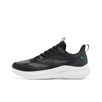 QIAODAN Cushioned Slip Resistant Abrasion Resistant Low Top Casual Running Shoes Men's Black