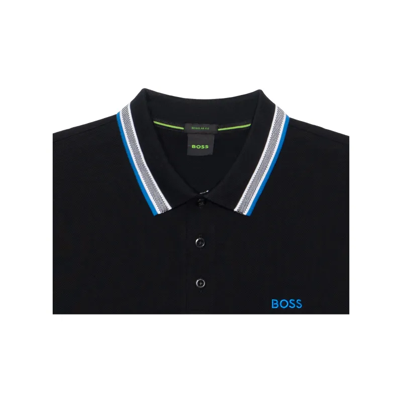 HUGO BOSS Logo Embroidered Long Sleeved Polo Shirt-9