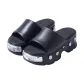 Black[Stud Platform Slide Slipper]