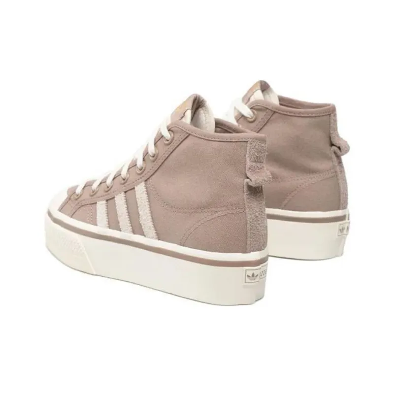 Adidas Nizza Platform Anti-Slip Wear-Resistant Mid-Top Casual Shoes Women's Brown-2