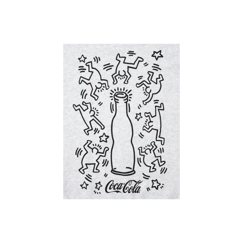 Keith Haring X Coca cola X UNIQLO Keith Haring X Coca Cola Collaboration Sweatshirts Unisex Gray-2