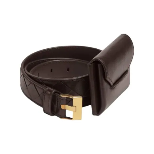 Bottega Veneta Calfskin Leather Belts Women's Brown Width 2.5CM