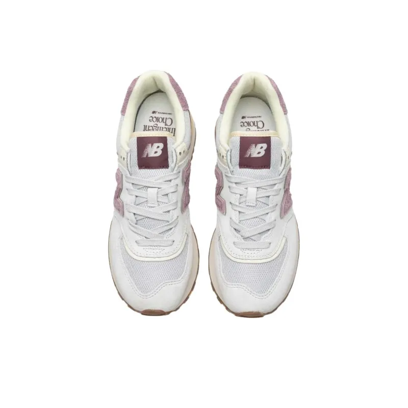 New Balance NB 574 Cushioned Slip-Resistant Lightweight Low-Top Running Shoes Unisex Gray White-3