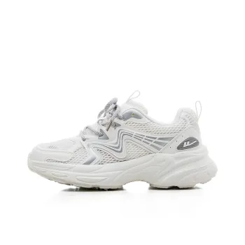 Warrior Breathable Rebound Wear Resistant Low Top Training For Long Distance Running Running Shoes Women's White Gray